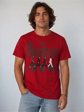 The Beatles Red Abbey Road Graphic Tee - Men's Short Sleeves